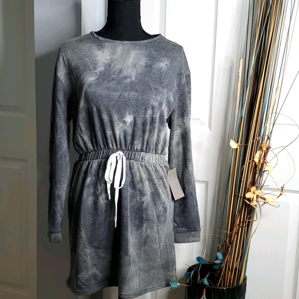NWT J for Justify Gray Tye-Dye Sweatshirt dress